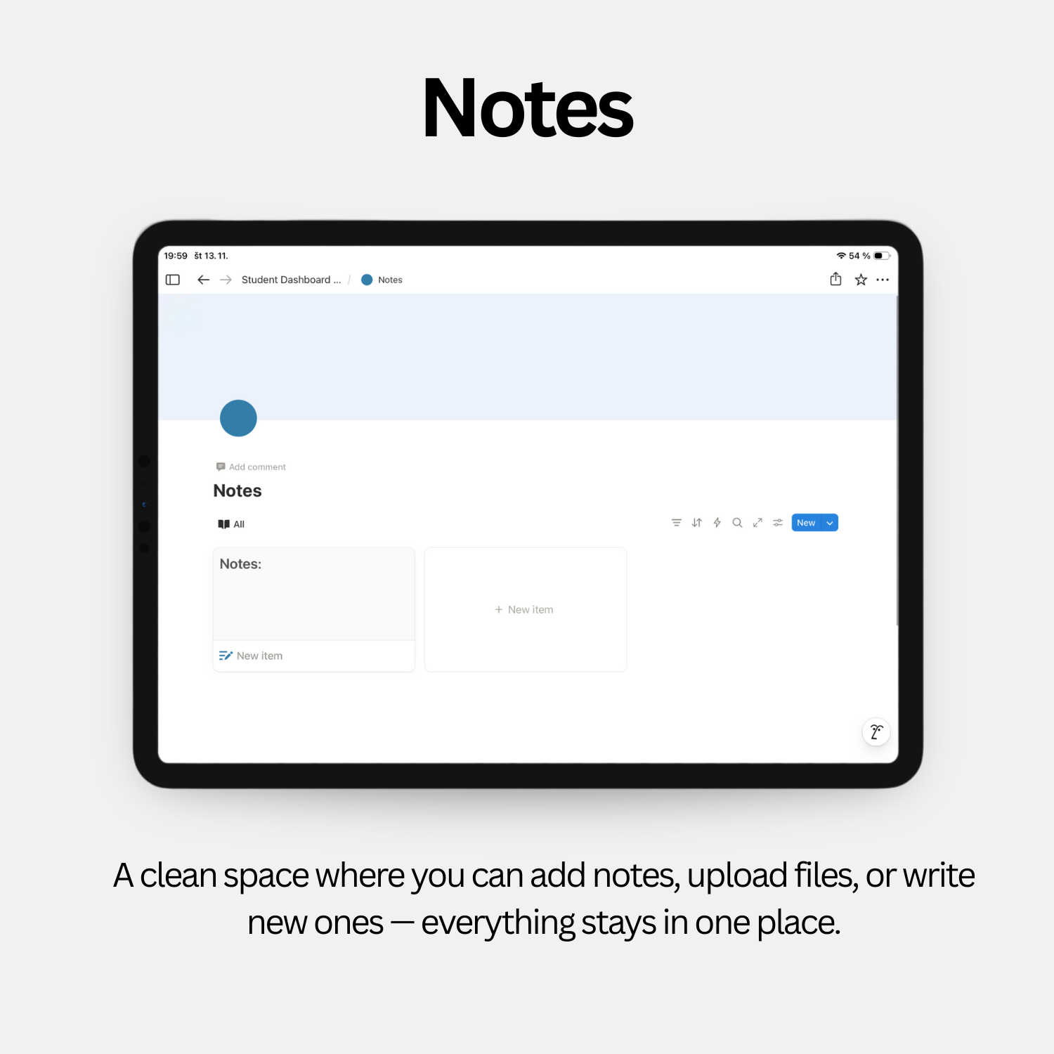 Student Dashboard - Calm Blue