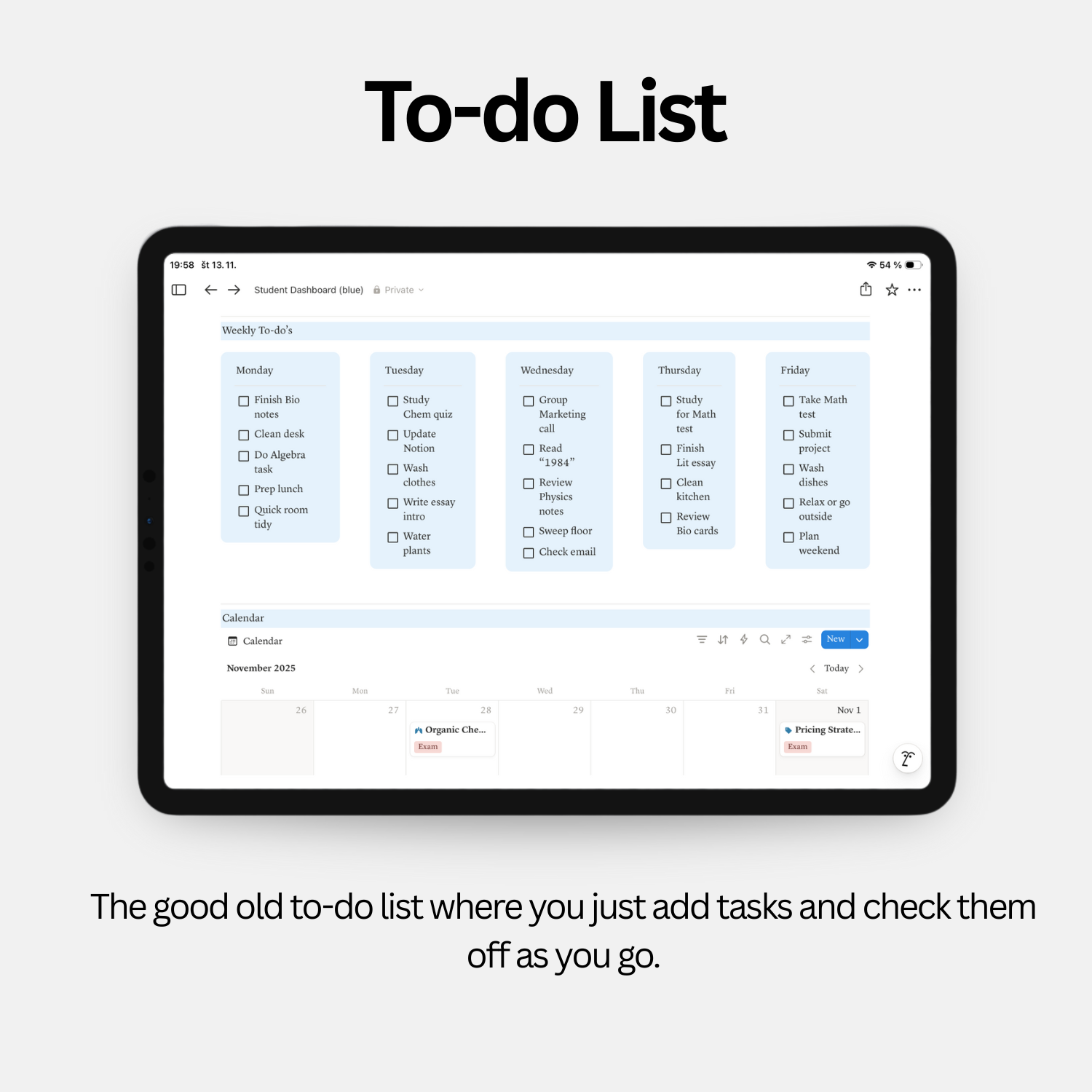 Student Dashboard - Calm Blue