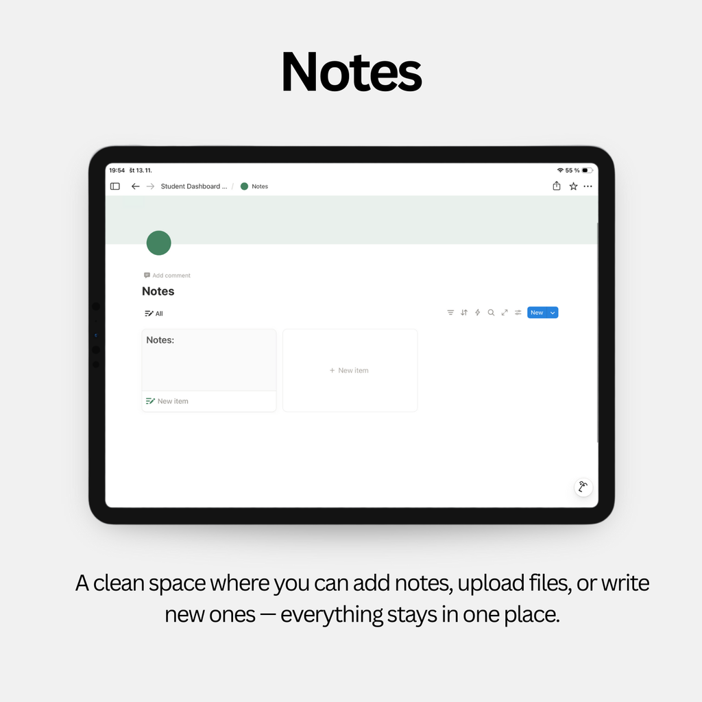 Student Dashboard - Fresh Green