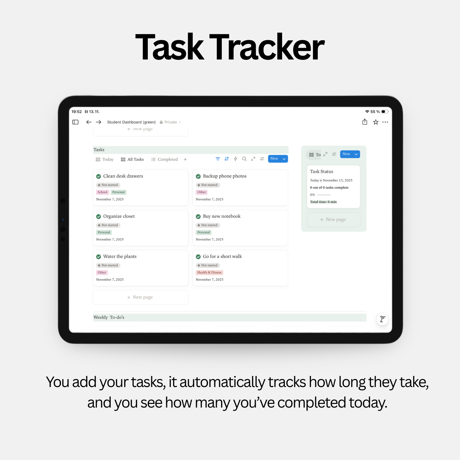Student Dashboard - Fresh Green