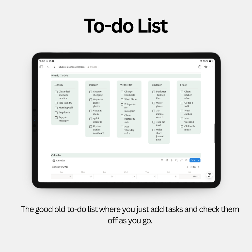 Student Dashboard - Fresh Green