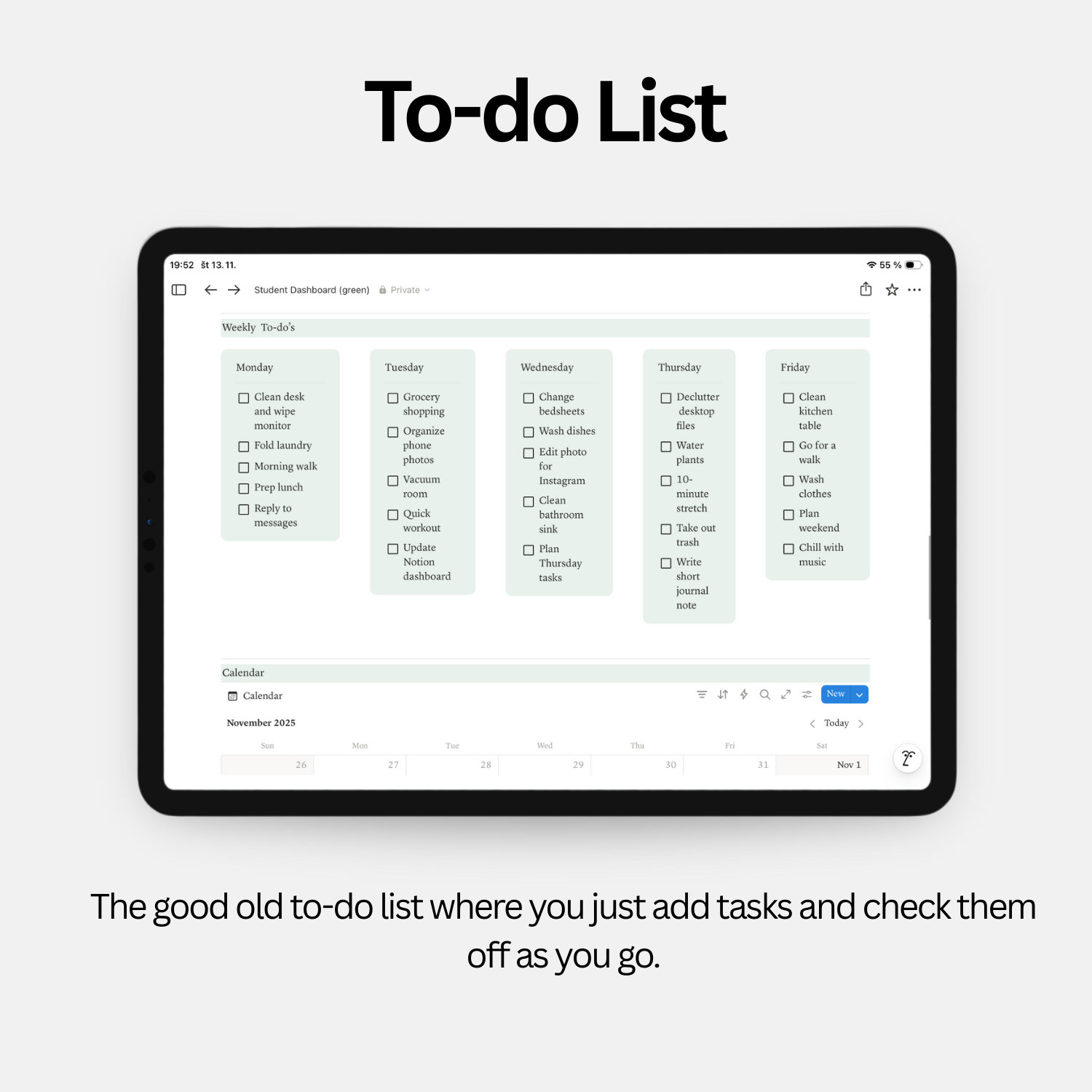 Student Dashboard - Fresh Green