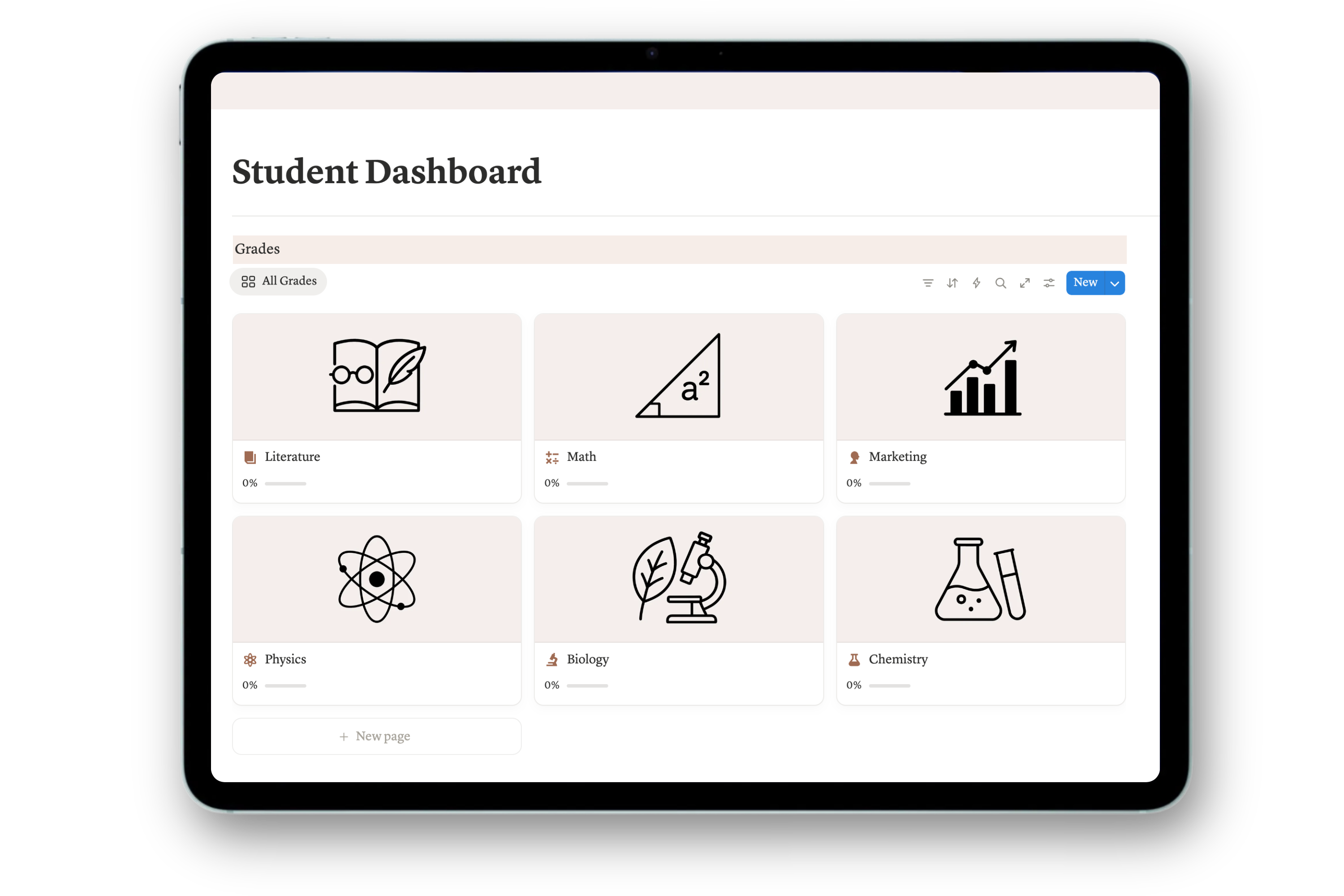 Student Dashboard - Soft Pink