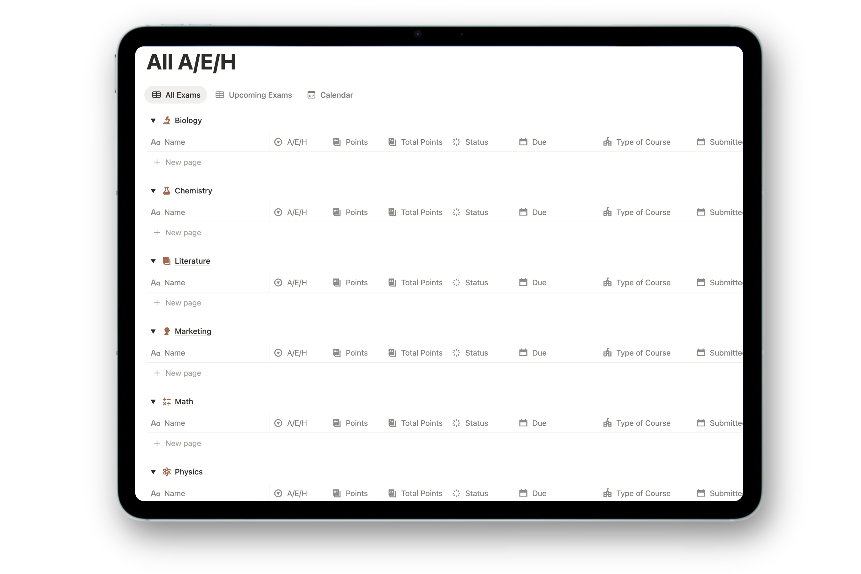 Student Dashboard - Soft Pink