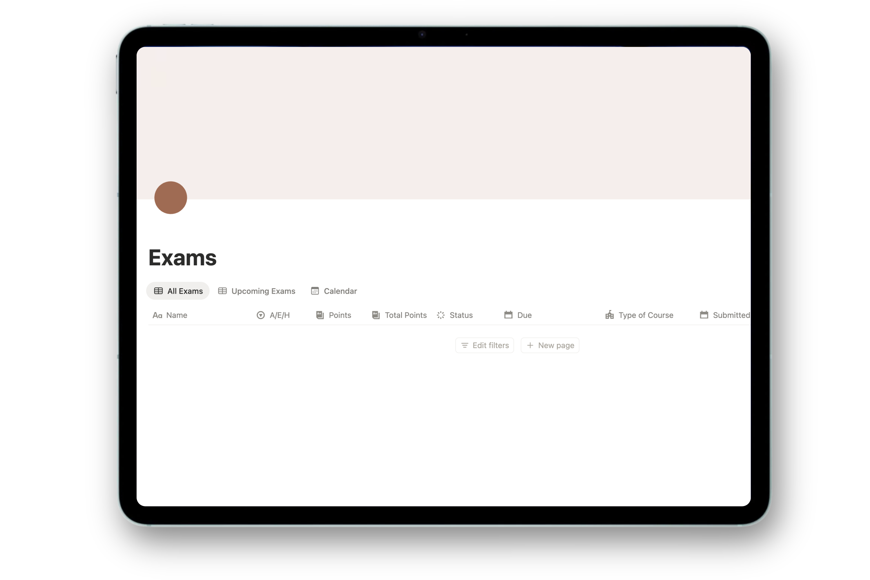 Student Dashboard - Soft Pink