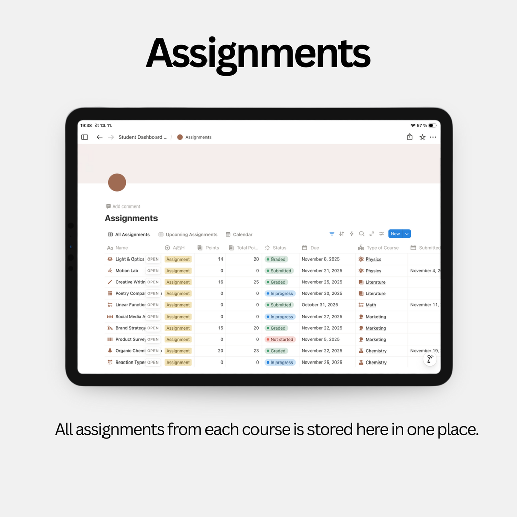 Student Dashboard - Soft Pink