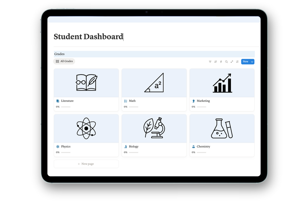 Student Dashboard - Calm Blue