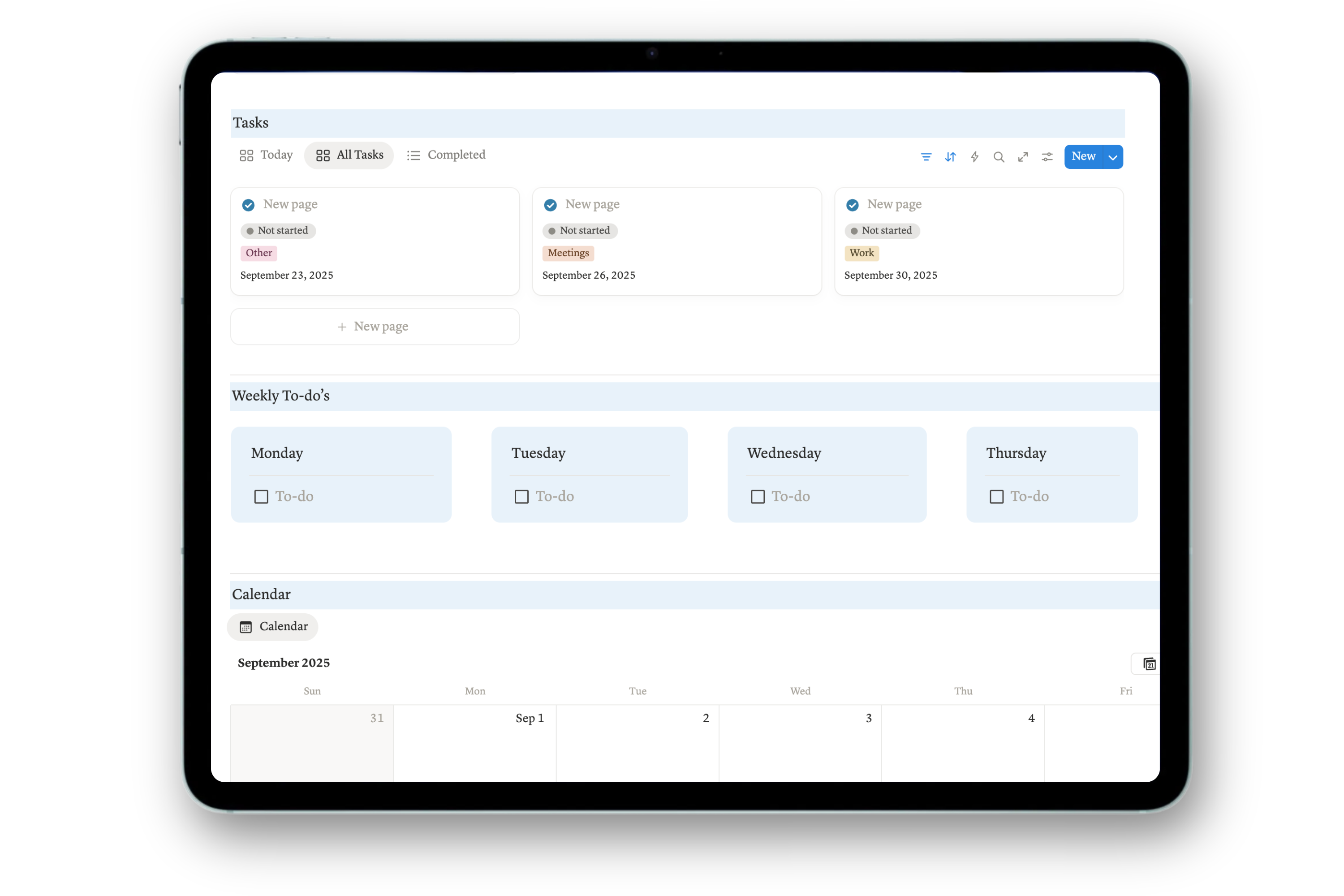 Student Dashboard - Calm Blue
