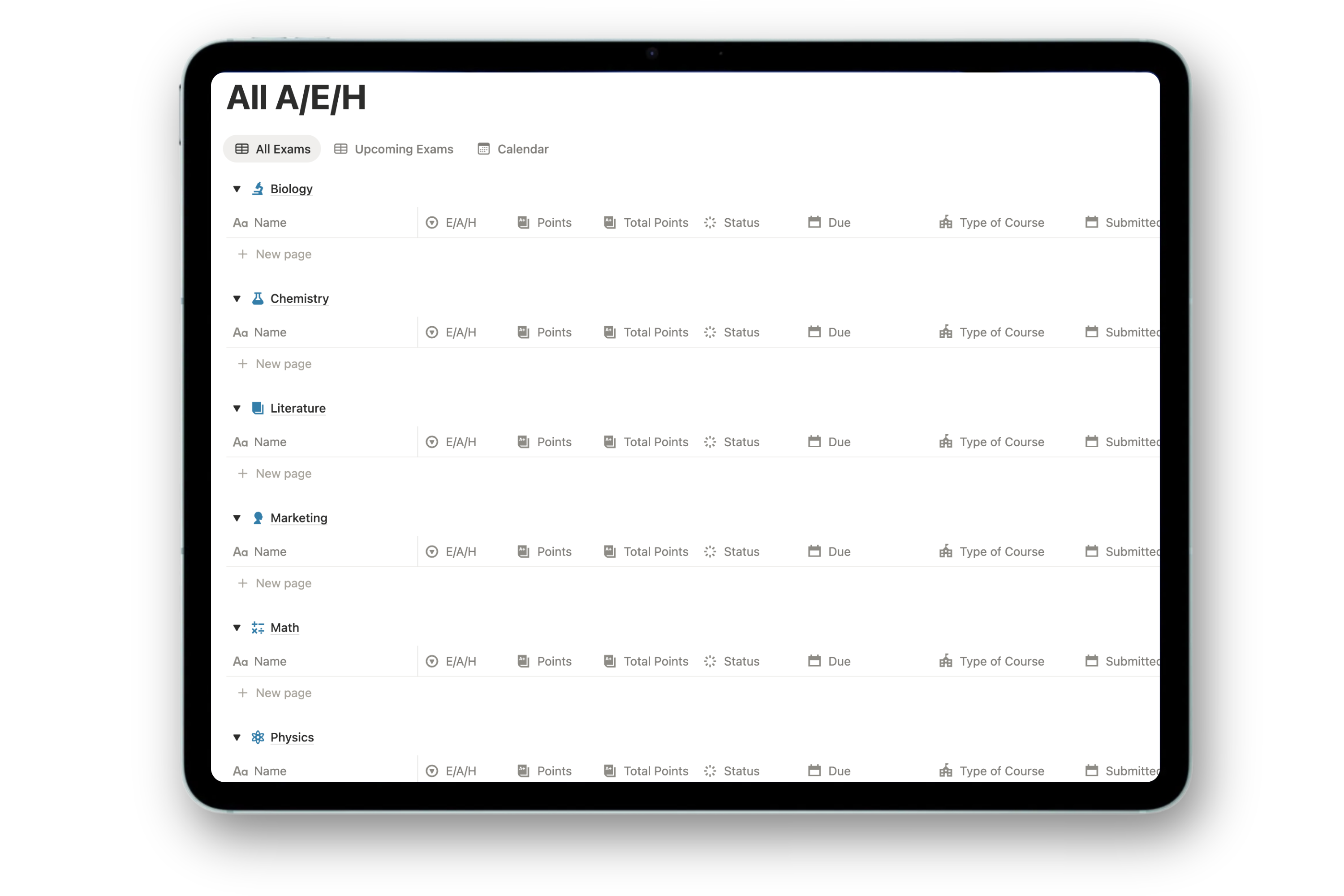 Student Dashboard - Calm Blue