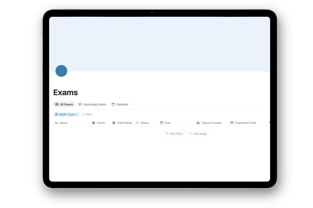Student Dashboard - Calm Blue