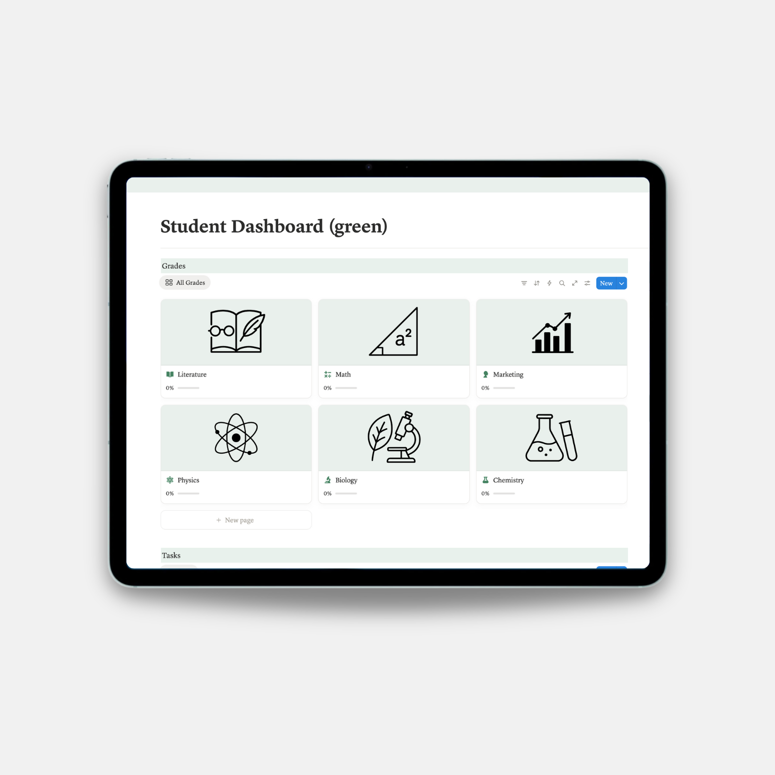 Student Dashboard - Fresh Green