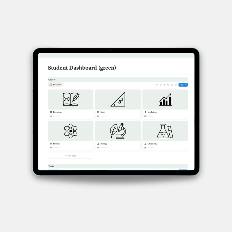 Student Dashboard - Fresh Green